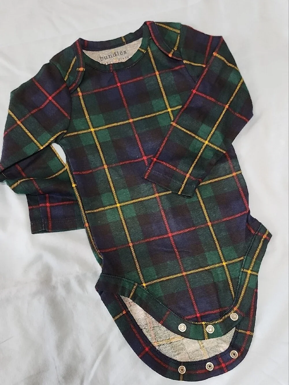 bundles Baby Place Bodysuit, White with Train "Love My Daddy" and Green - Picture 2 of 3